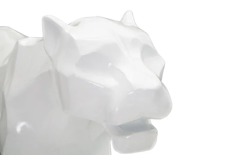 Statua Elegante Pantera Bianca 70x18x32,5 cm