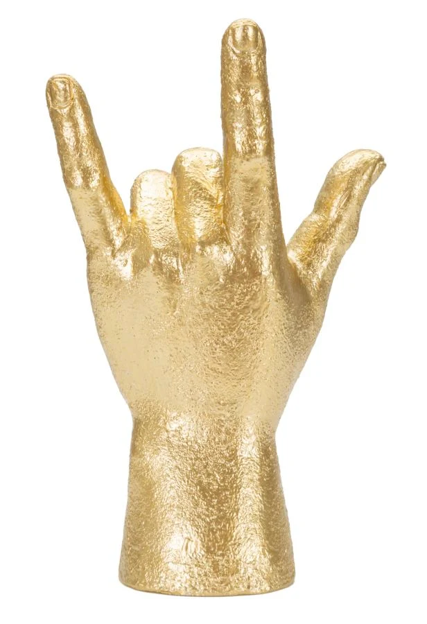 Statua Dorata "Mano Yeah" 14,5x7x23 cm