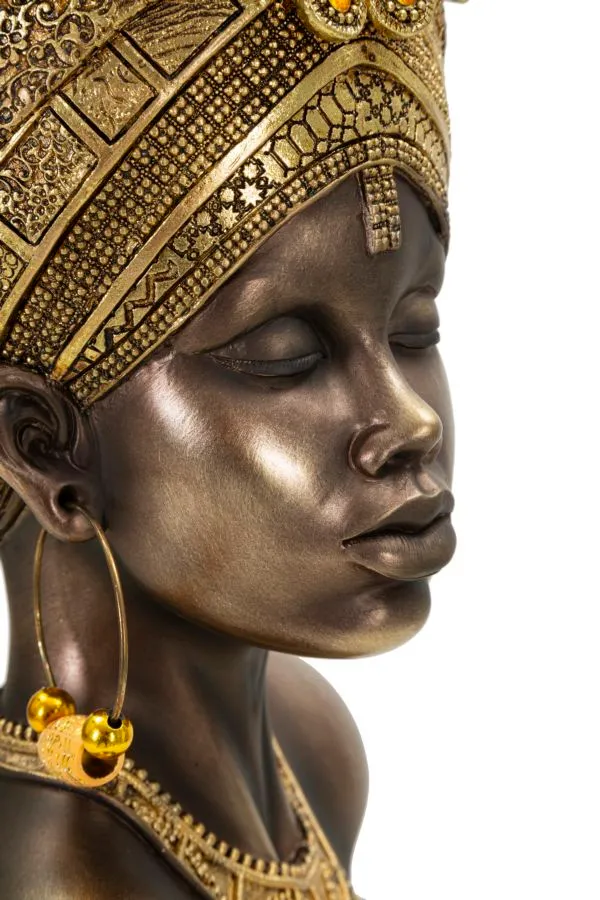 Scultura Africana Mumbasa - Busto Femminile Elegante 21x15x34 cm