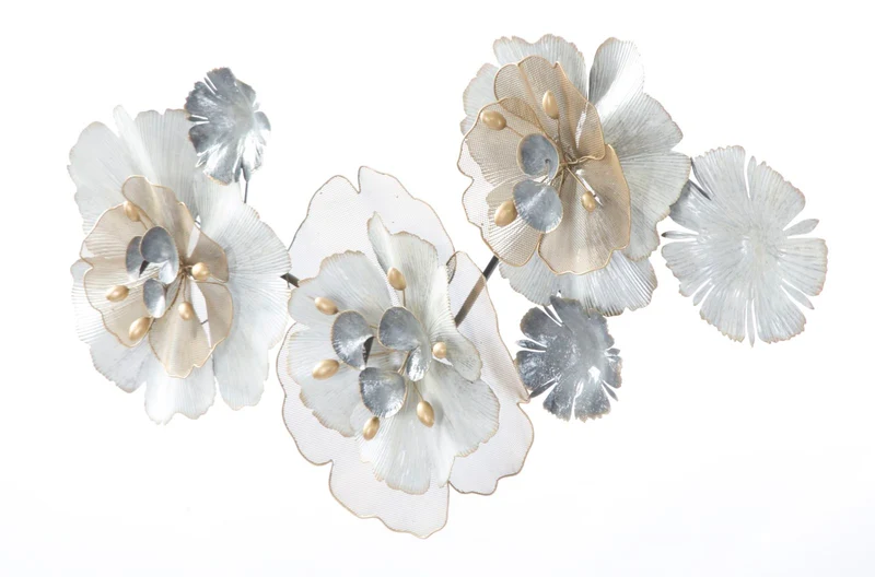 Pannello Decorativo in Ferro con Motivo Floreale cm 116,5x8x58