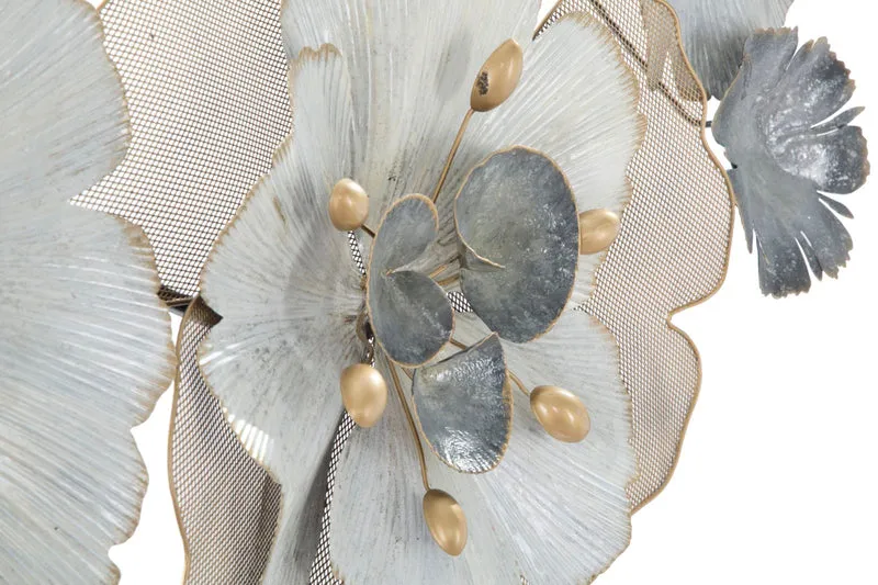 Pannello Decorativo in Ferro con Motivo Floreale cm 116,5x8x58