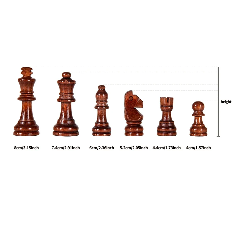 Opvouwbare houten schaakset – Massief hout, luxe stukken & compacte opberging