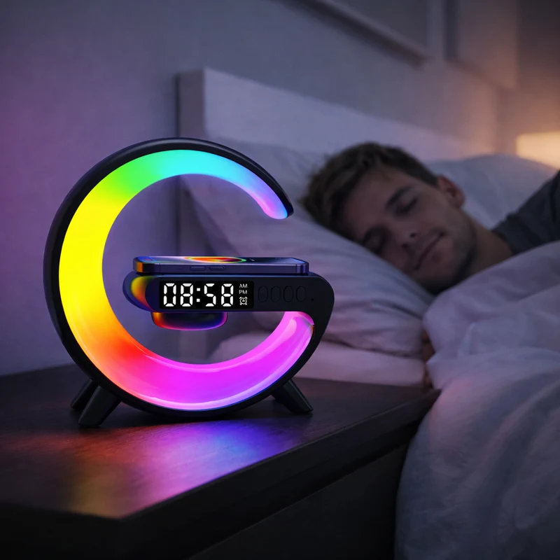 Wake Up Light Wekkerlamp – Zonsopgangsimulatie & Draadloos Opladen