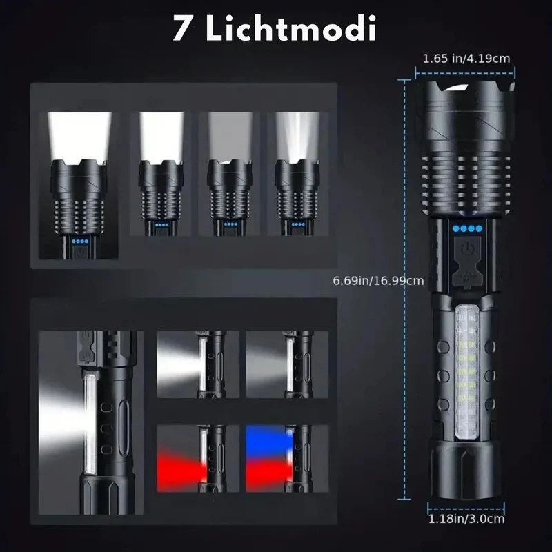 LED Zaklamp – Krachtig en Waterdicht Ontwerp voor Buiten en Dagelijks Gebruik