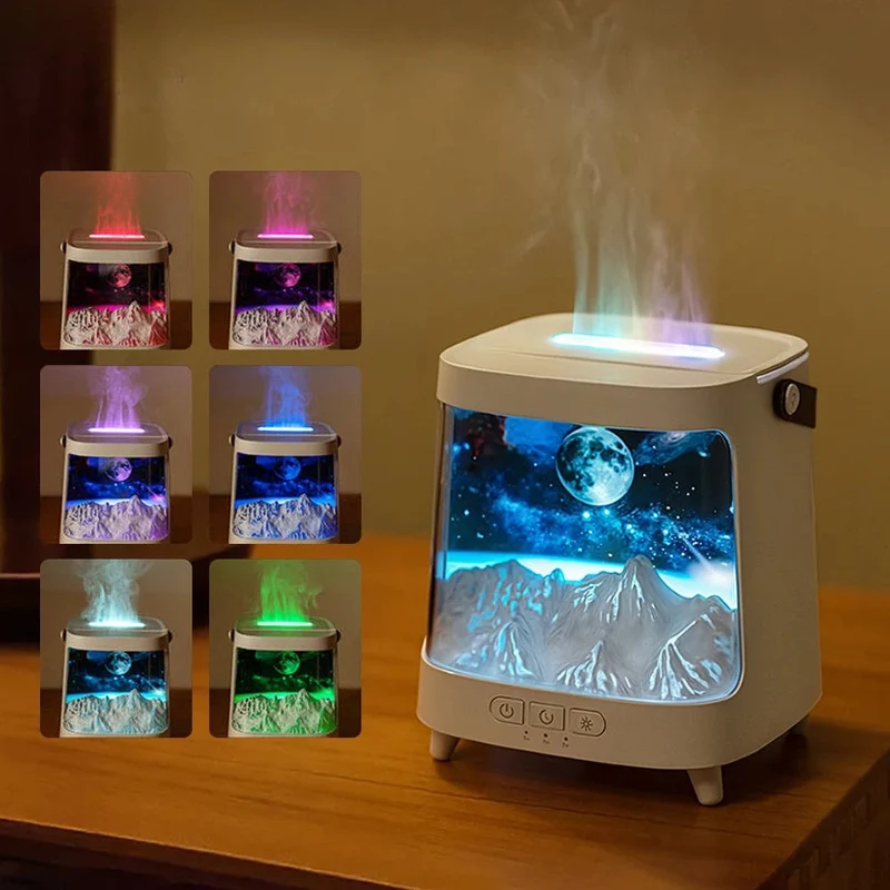 AeroGlow Galaxy Flame Diffuser – Aroma Vernevelaar met Warm Licht & Afstandsbediening