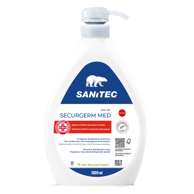 Sapone lavamani disinfettante PMC Sanitec Securgerm Med 6x1 litro DISPONIBILE IN 7 GIORNI LAVORATIVI