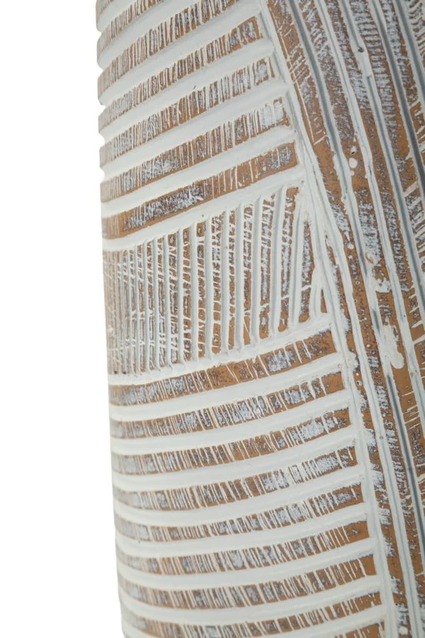 Vaso Resina Woody Ø19x55 cm in Resina Bianco effetto lavato