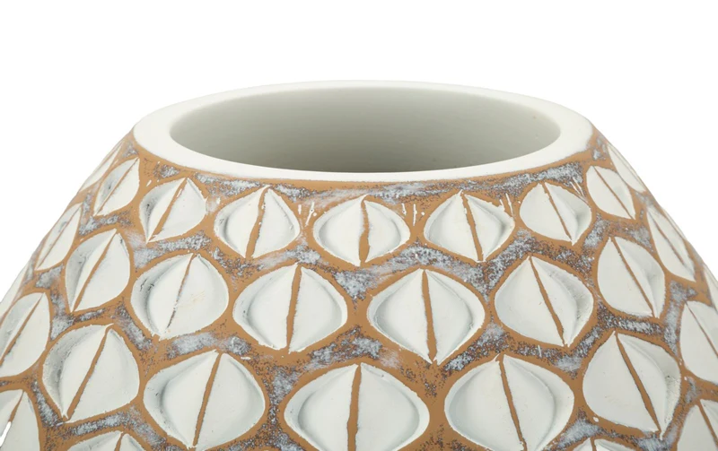 Vaso Resina Tibet Ø27x27 cm in Resina Bianco effetto lavato