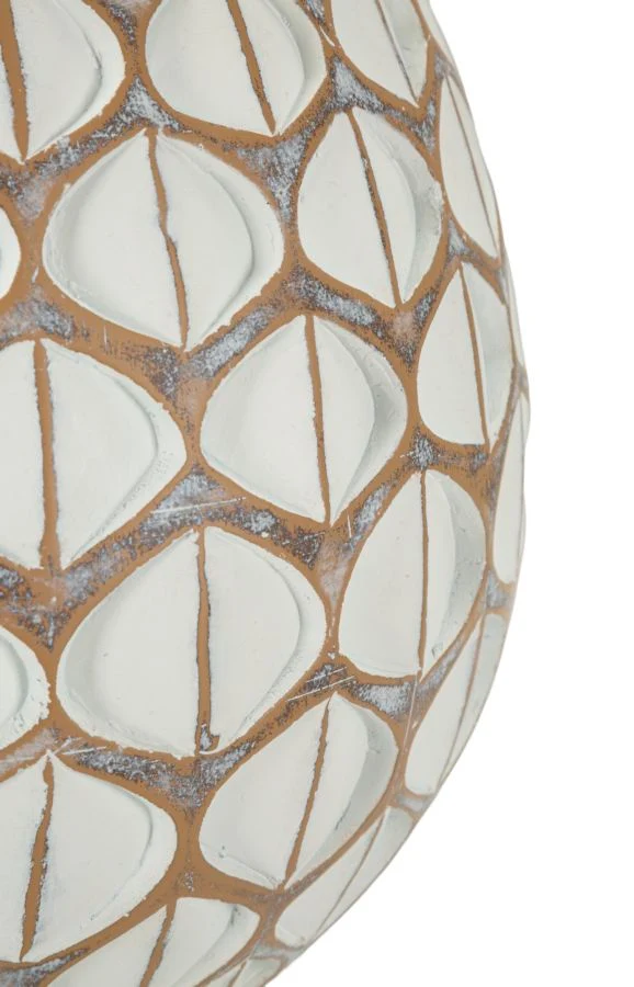 Vaso Resina Tibet Ø27x27 cm in Resina Bianco effetto lavato