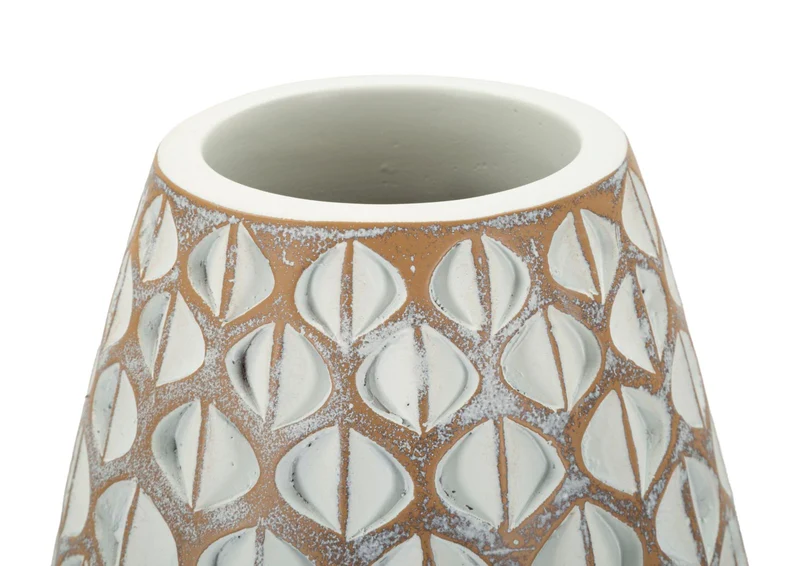 Vaso Resina Tibet Ø20x45,5 cm in Resina Bianco effetto lavato