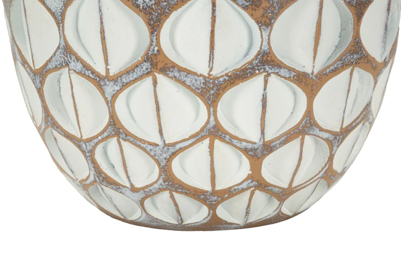 Vaso Resina Tibet Ø20x45,5 cm in Resina Bianco effetto lavato