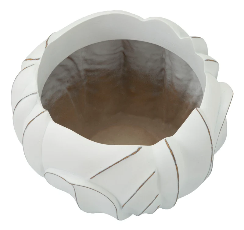 Cachepot Gardy Ø34,5x23,5 cm in Resina Bianco effetto lavato