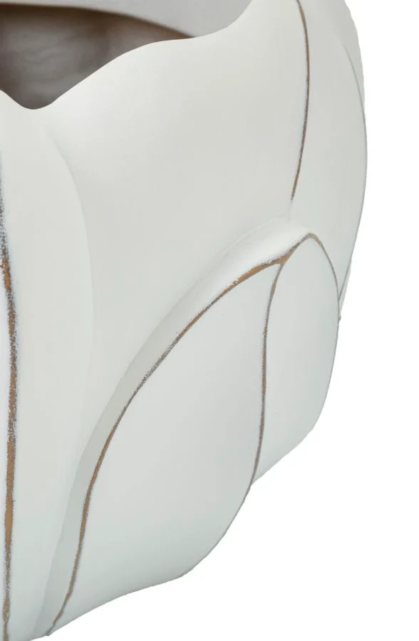 Cachepot Gardy Ø34,5x23,5 cm in Resina Bianco effetto lavato