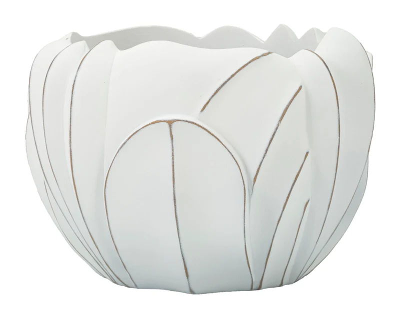Cachepot Gardy Ø34,5x23,5 cm in Resina Bianco effetto lavato