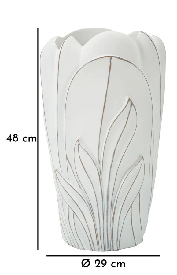 Vaso Gardy Ø29x48 cm in Resina Bianco effetto lavato