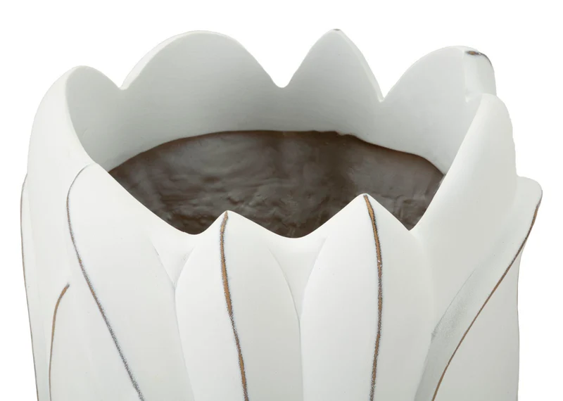 Vaso Gardy Ø30,5x69 cm in Resina Bianco effetto lavato