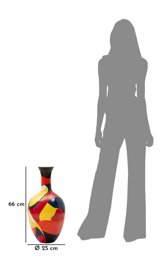 Vaso Rubic Ø29x59 cm in Resina Multicolor