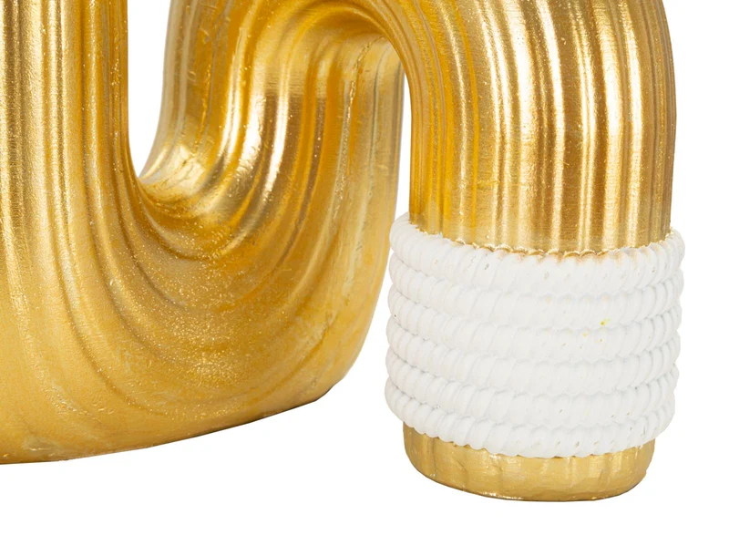 Vaso Bann Big 14,5x13x25 cm in Resina Oro e Bianco