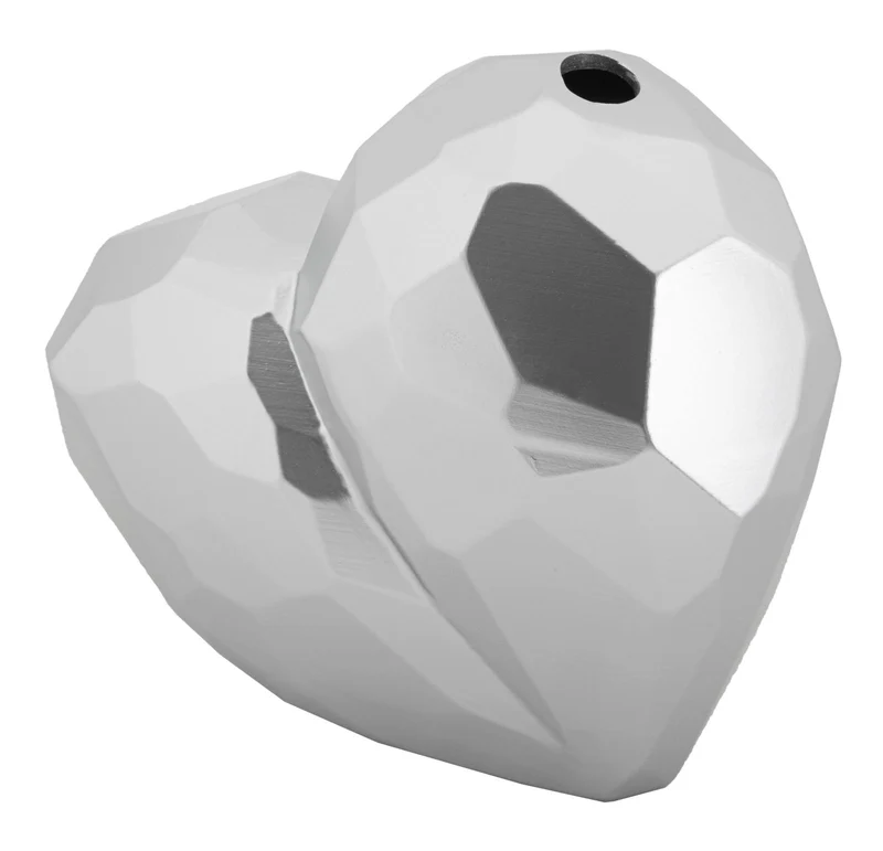 Vaso Heart Silver 19x9x18 cm in Resina Argento