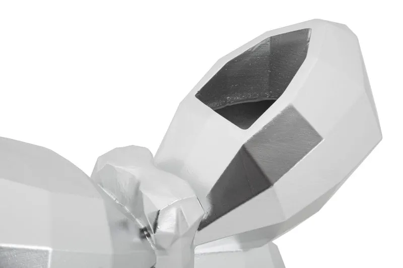 Vaso Butterfly Silver 22,5x8x15 cm in Resina Argento
