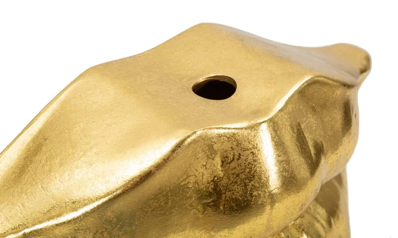 Vaso Mouth Lip 23x8x12 cm in Resina Oro