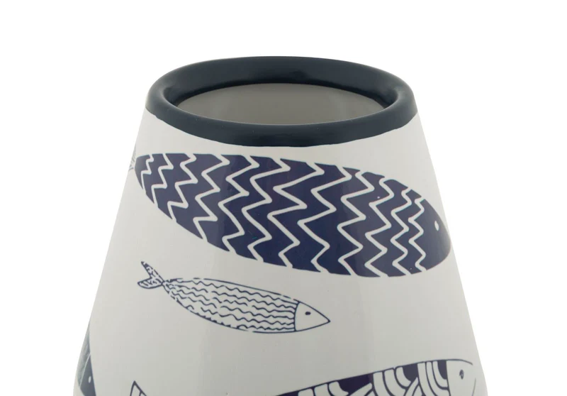 Vaso Ceramica Fish Double Ø14x34 cm in Ceramica Multicolor
