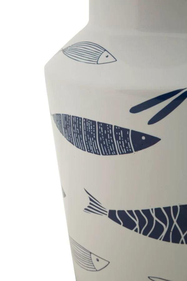 Vaso Ceramica Fish Double Ø14x34 cm in Ceramica Multicolor