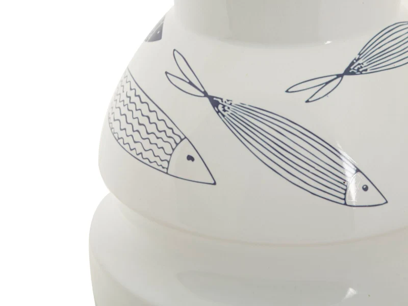 Vaso Ceramica Fish Ø15x24 cm in Ceramica Multicolor