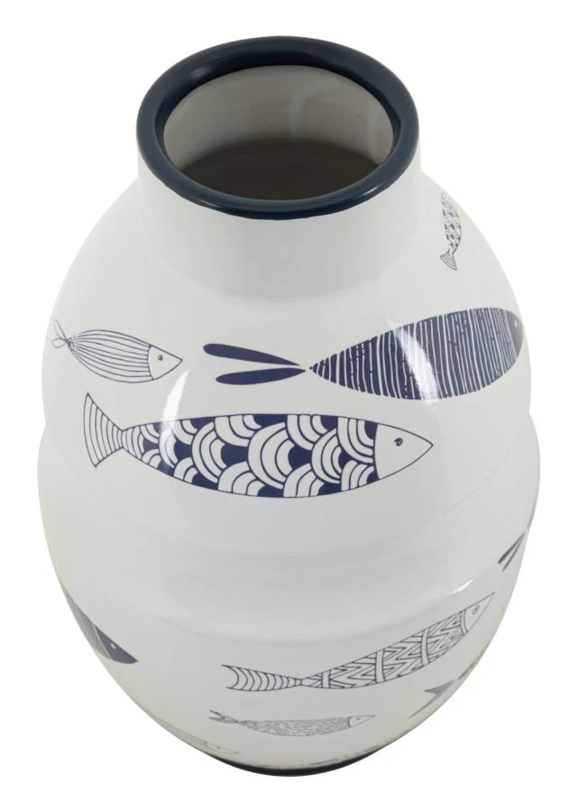 Vaso Ceramica Fish Ø21x31 cm in Ceramica Multicolor