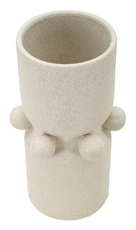 Vaso Ceramica Bubbles Ø16x28 cm in Ceramica Crema