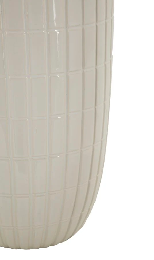 Vaso Ceramica Shopping Ø18x25 cm in Ceramica Bianco e Oro