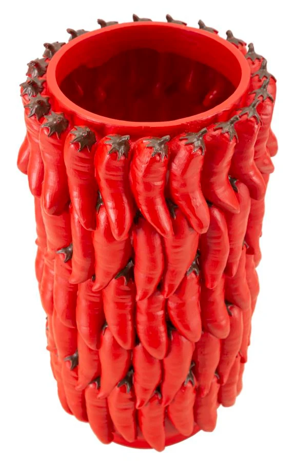 Vaso Chili Ø20x34 cm in Resina Rosso