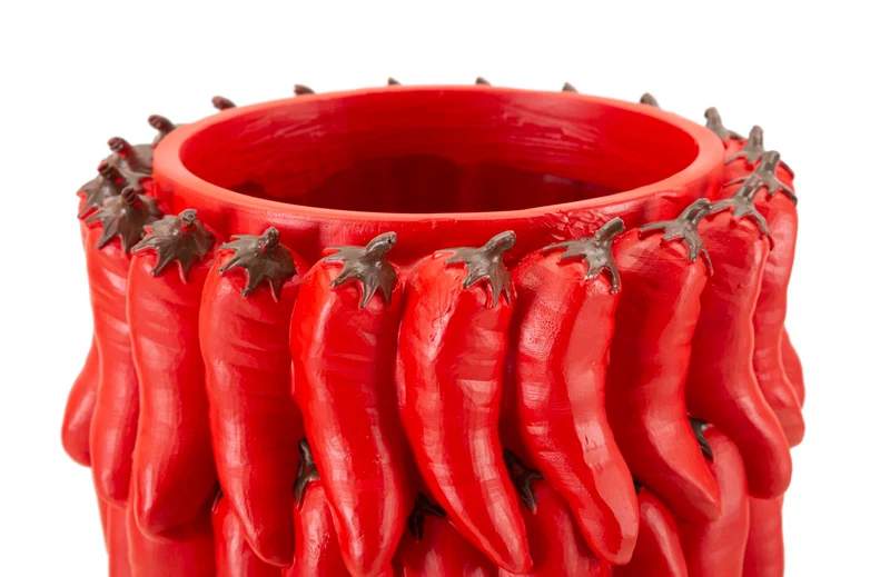 Vaso Chili Ø20x34 cm in Resina Rosso