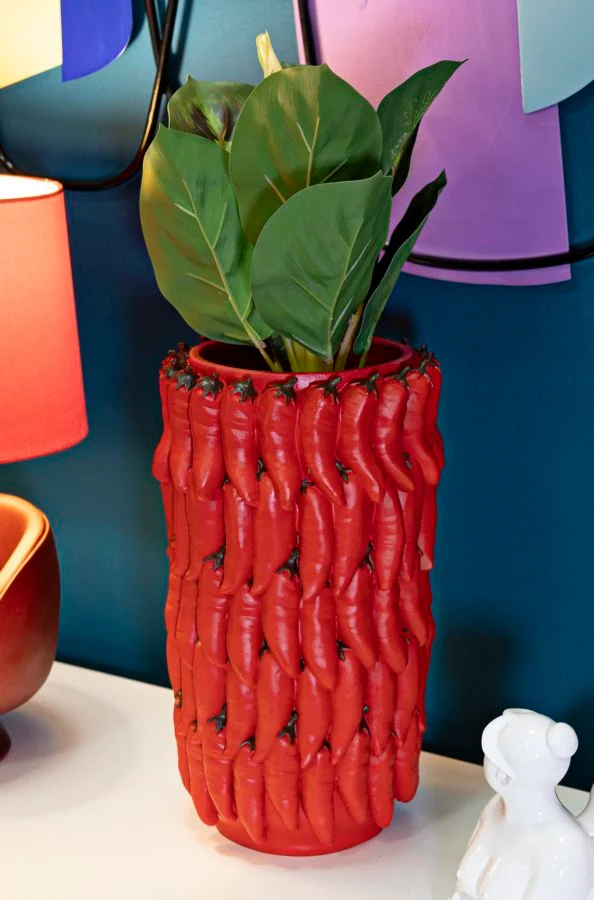 Vaso Chili Ø20x34 cm in Resina Rosso