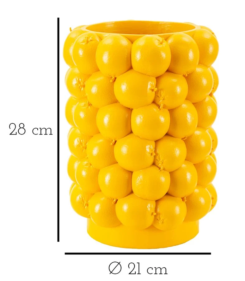 Vaso Lemons Ø21x28 cm in Resina Giallo