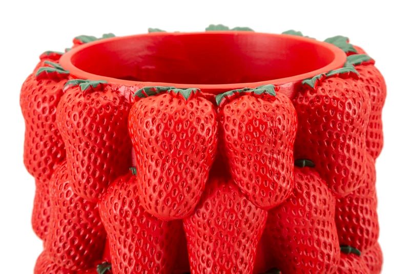 Vaso Strawberry Ø20x32 cm in Resina Rosso