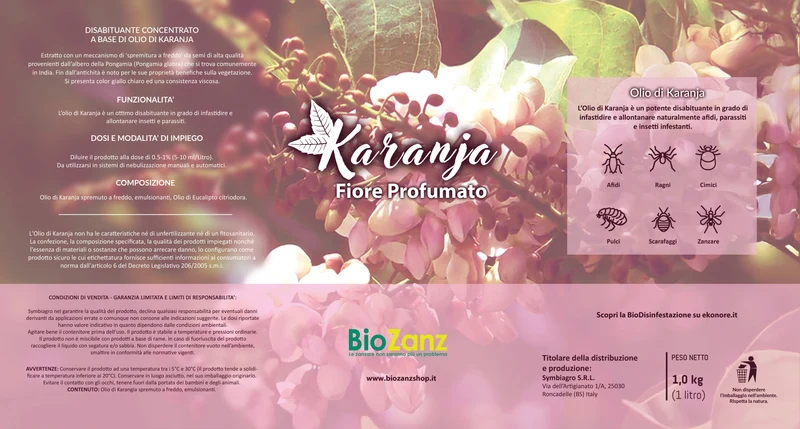 Ricariche Biozanz | KaranjaFiore Profumato 1000 ml - Disabituante per insetti ad azione rapida (cod. 4050)