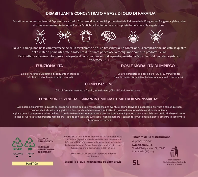 Ricariche Biozanz | KaranjaFiore Profumato 1000 ml - Disabituante per insetti ad azione rapida (cod. 4050)