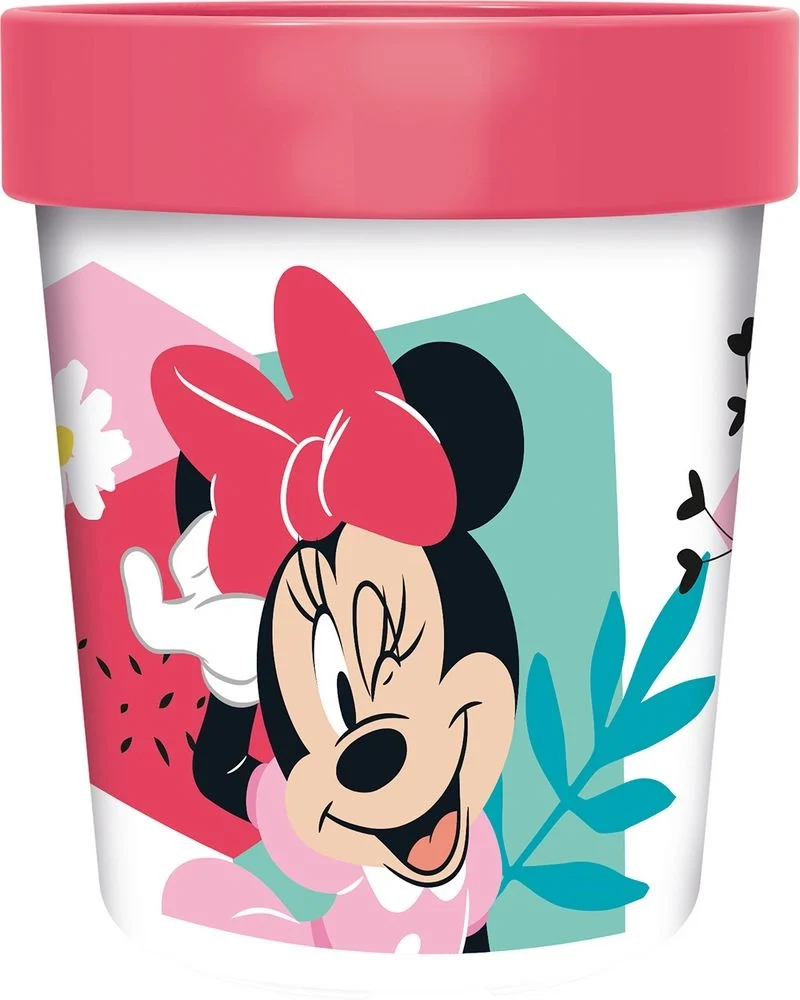 TATAWAY Disney Bicchiere rosa per bambine in plastica Minnie 260 ml con base