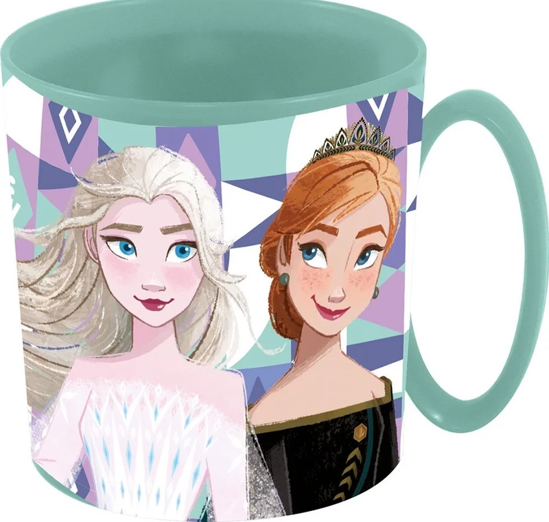 TATAWAY Disney Tazza azurra per bambine in plastica Frozen Elsa e Anna da 350 ml