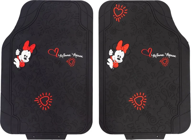 TATAWAY Disney Coppia di tappetini per auto Minnie Mouse in Pvc 44x65 cm