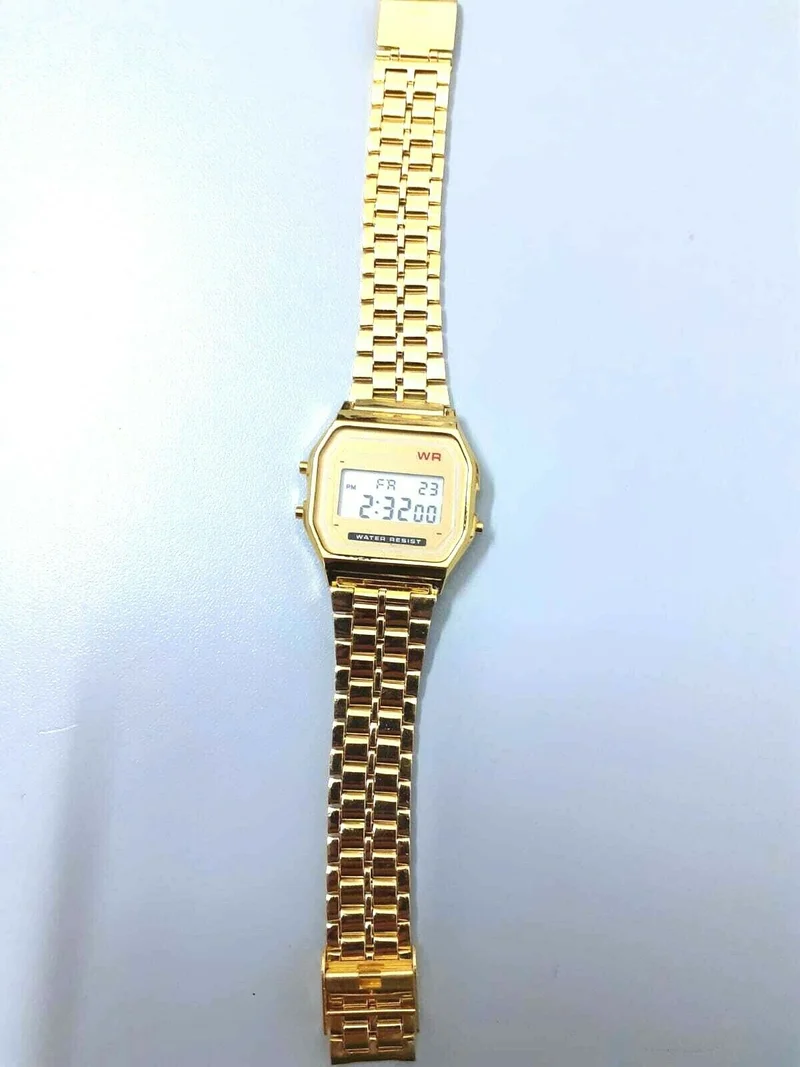 Impermeabile in oro rosa Moda Uomo Donna Orologio da polso digitale Orologi U.D.