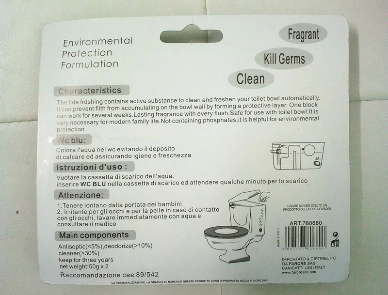 Tavolette deo wc blu 2 x 12 pezzi