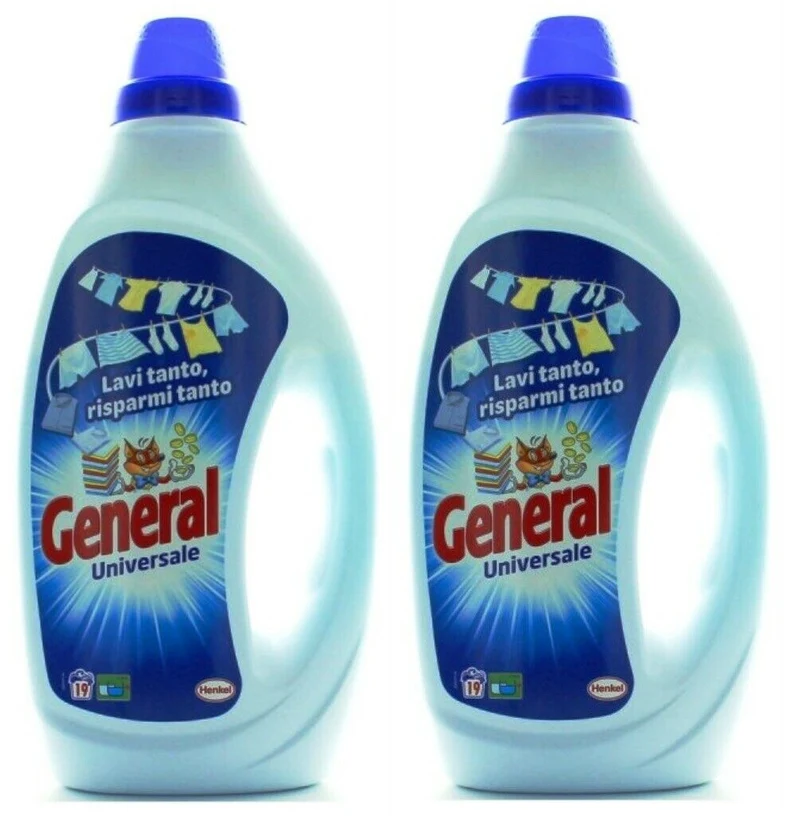 GENERAL LIQUIDO 19 LAVAGGI FRESCO E BRILLANTE x 2 pezzi