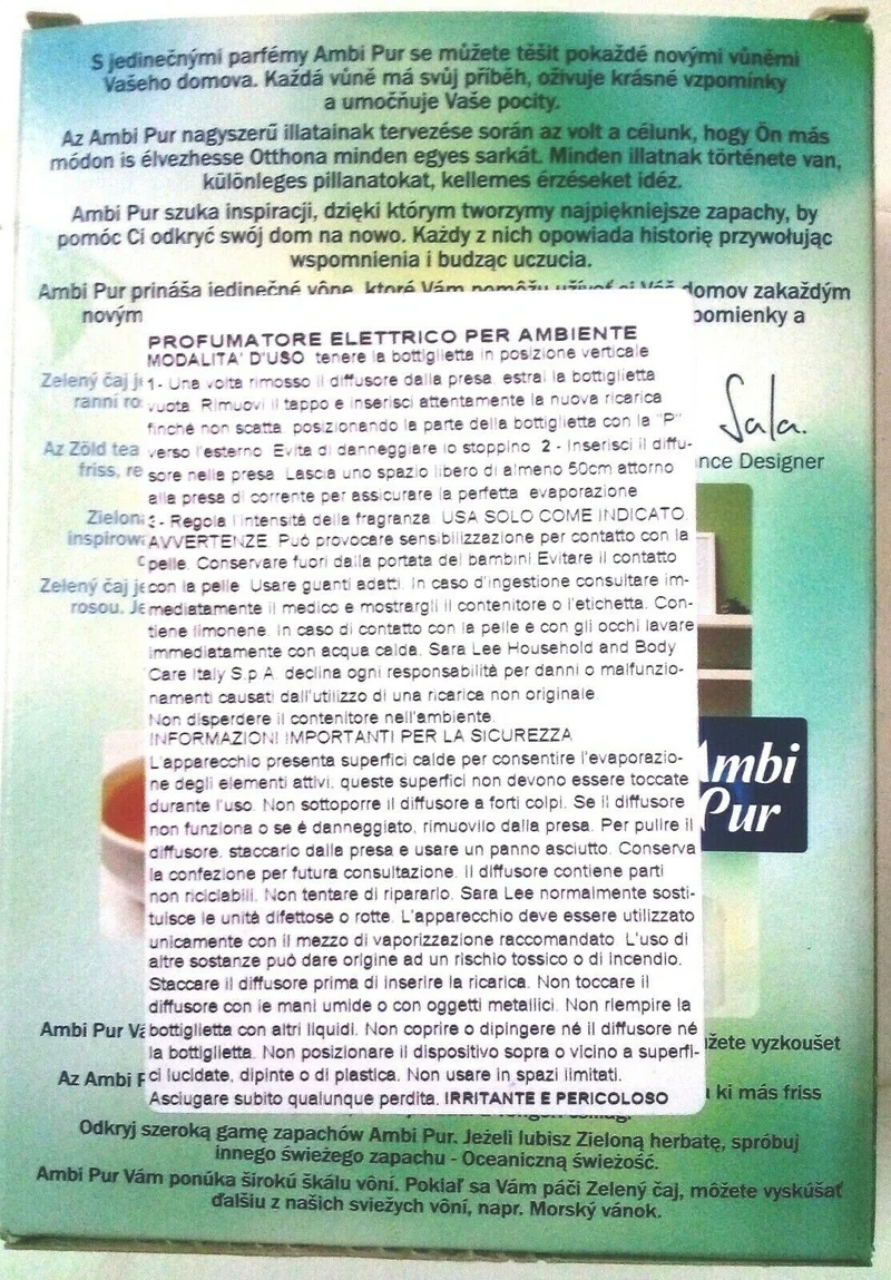 Profumo Ambipur casa te verde Completo con diffusore x 6 pezzi