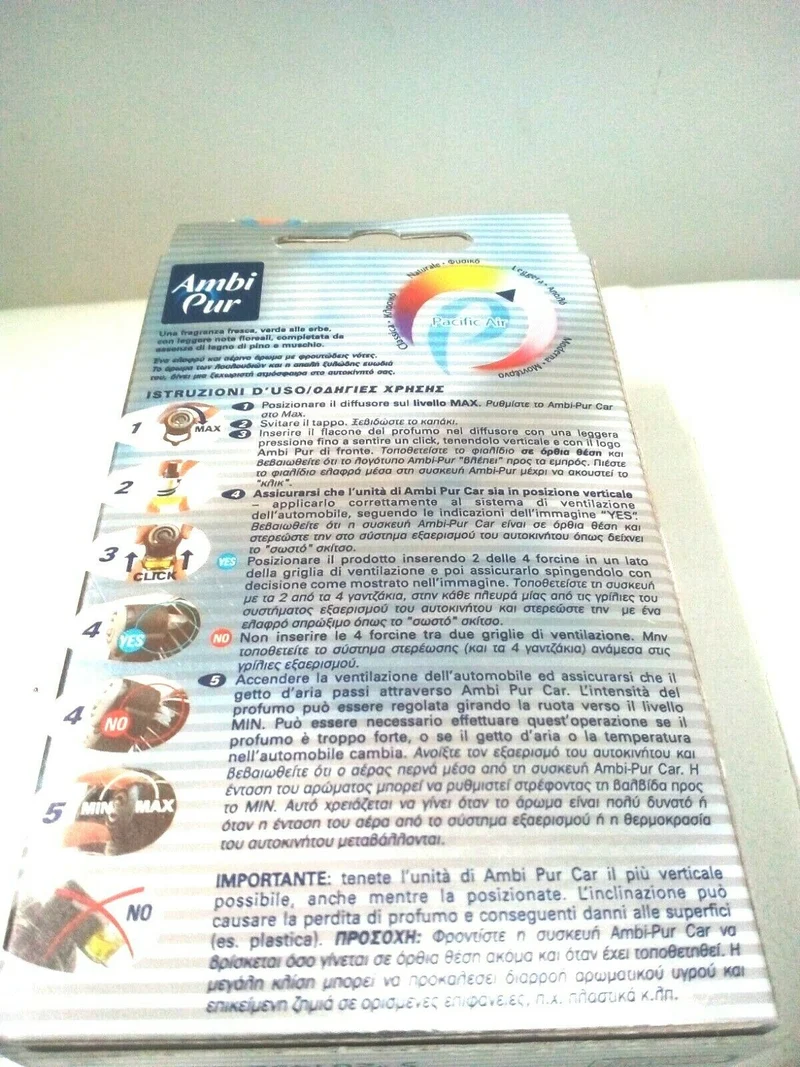 Deodorante Ambi Pur Car Pacific Air ricarica 8 ml.