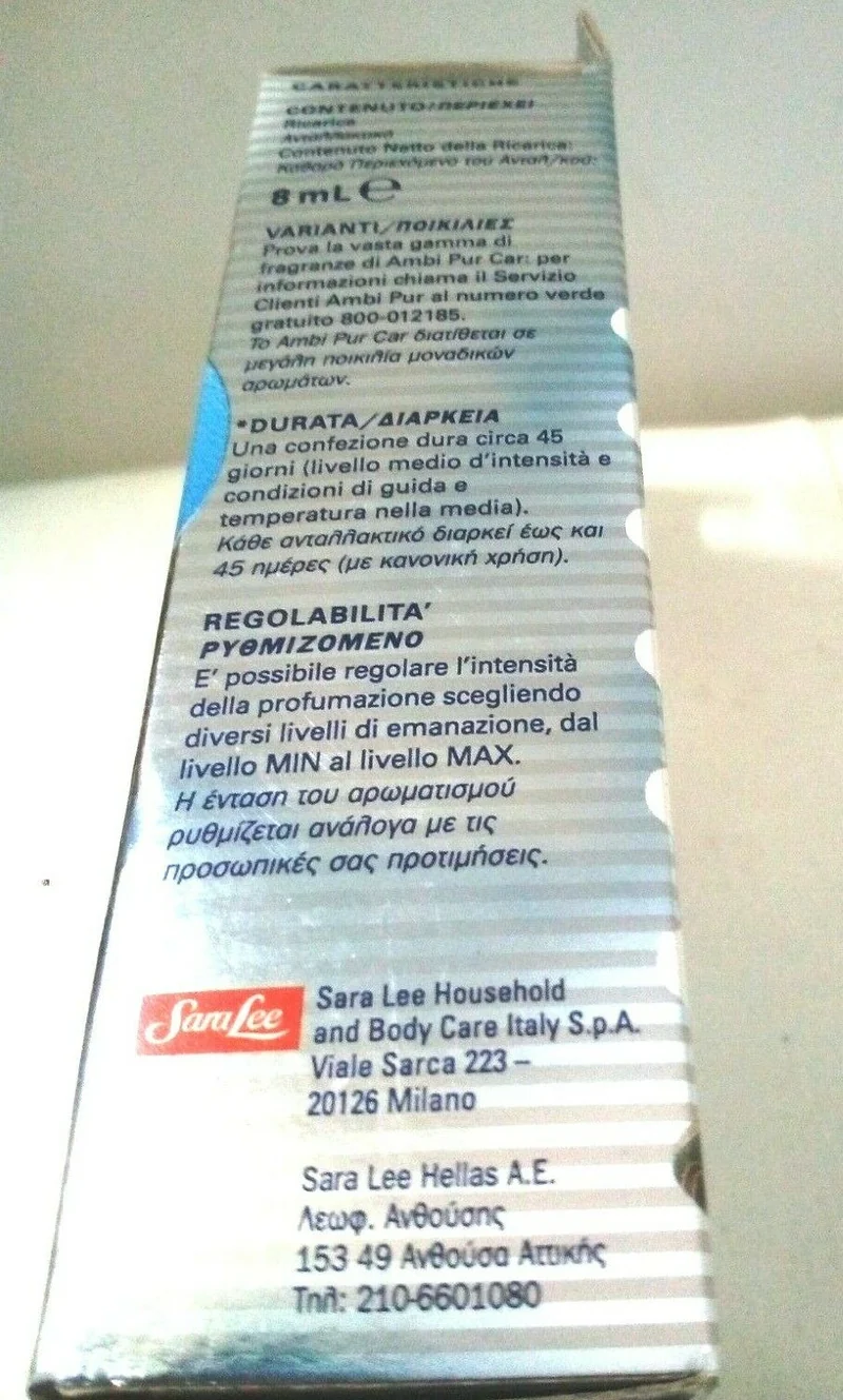 Deodorante Ambi Pur Car Pacific Air ricarica 8 ml.