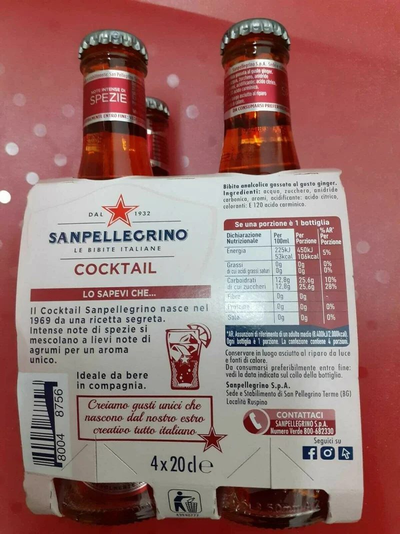 SAN PELLEGRINO COCKTAIL 20 CLx 24 BOTTIGLIE NUOVE E QUALITA SUPERIORE VP