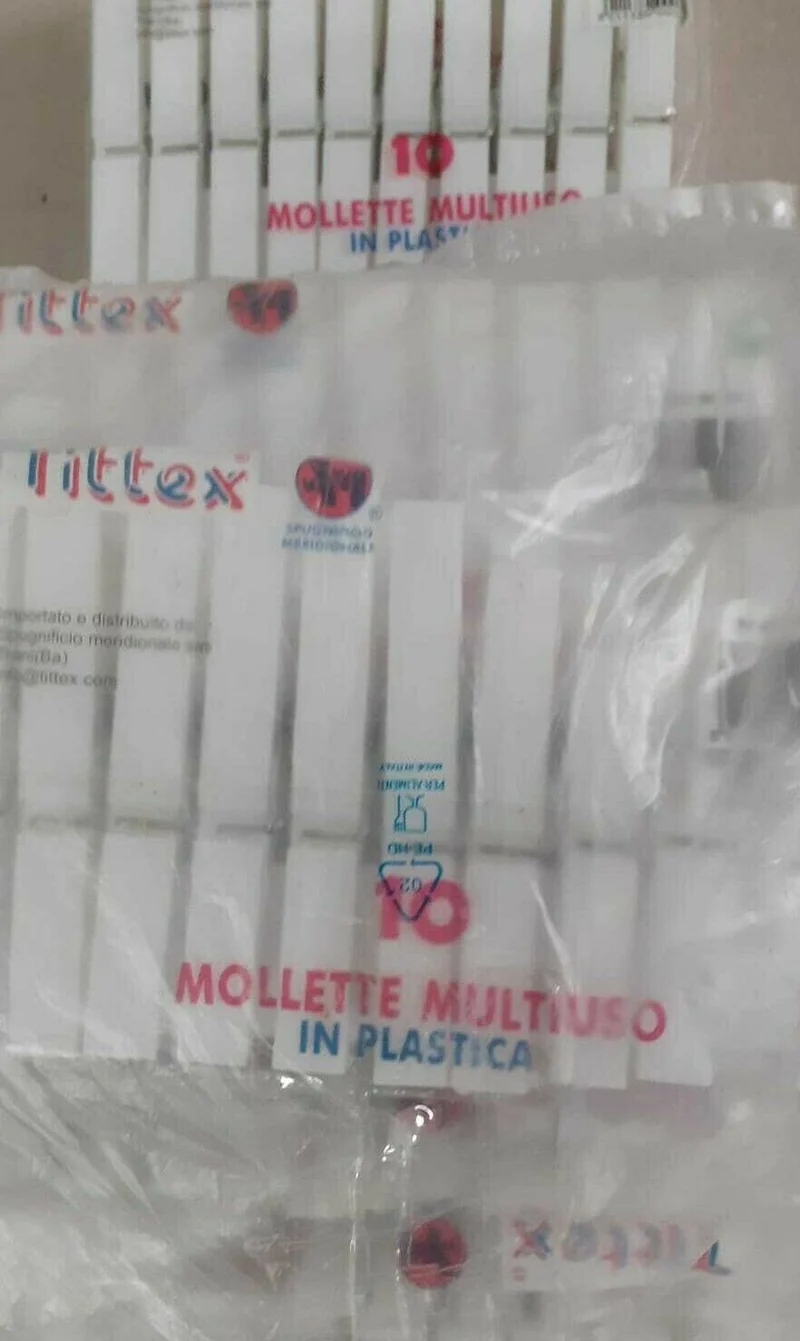 MOLLETTE BUCATO PINZE ANTIRUGGINE IN PLASTICA STENDI BIANCHERIA 10 pezzi x 6 -60