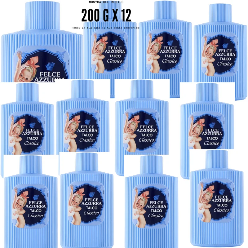 Barattoli Talco profumo Classico Felce Azzurra Barattolo GR.200 X 12 Borotalco